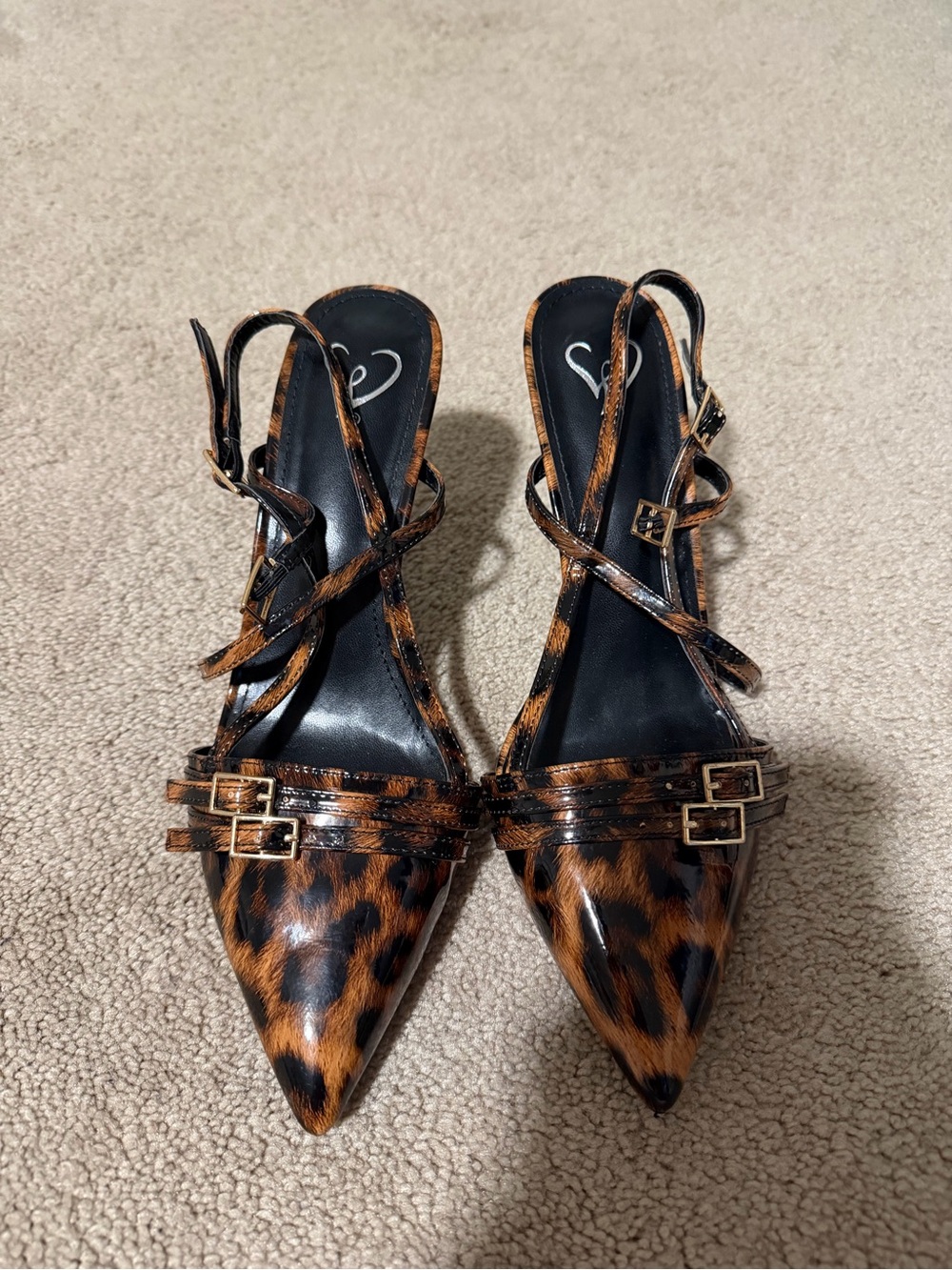 Windsor Leopard-Print Pointed Slingback Heels